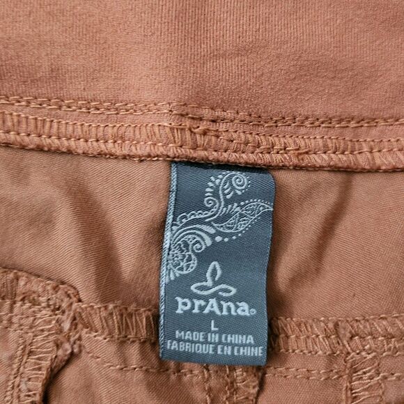 Prana Kanab Shorts Womens Large Orange Pull on Elastic Waist Hiking‎ Outdoor - Picture 2 of 8